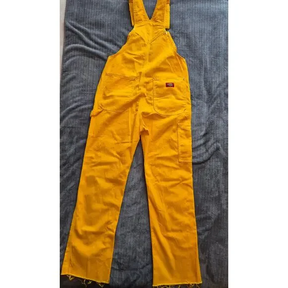 Dickies Bib Overalls Women's Size Small Yellow Denim Carpenter - Picture 7 of 7